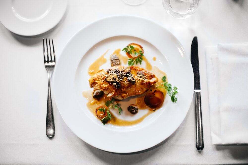 Een bord met a la carte eten.