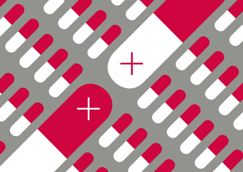 Een illustratie van medicijnen om de connectie te maken tussen de productie industrie en de  ERP en IT oplossingen van Advisie
